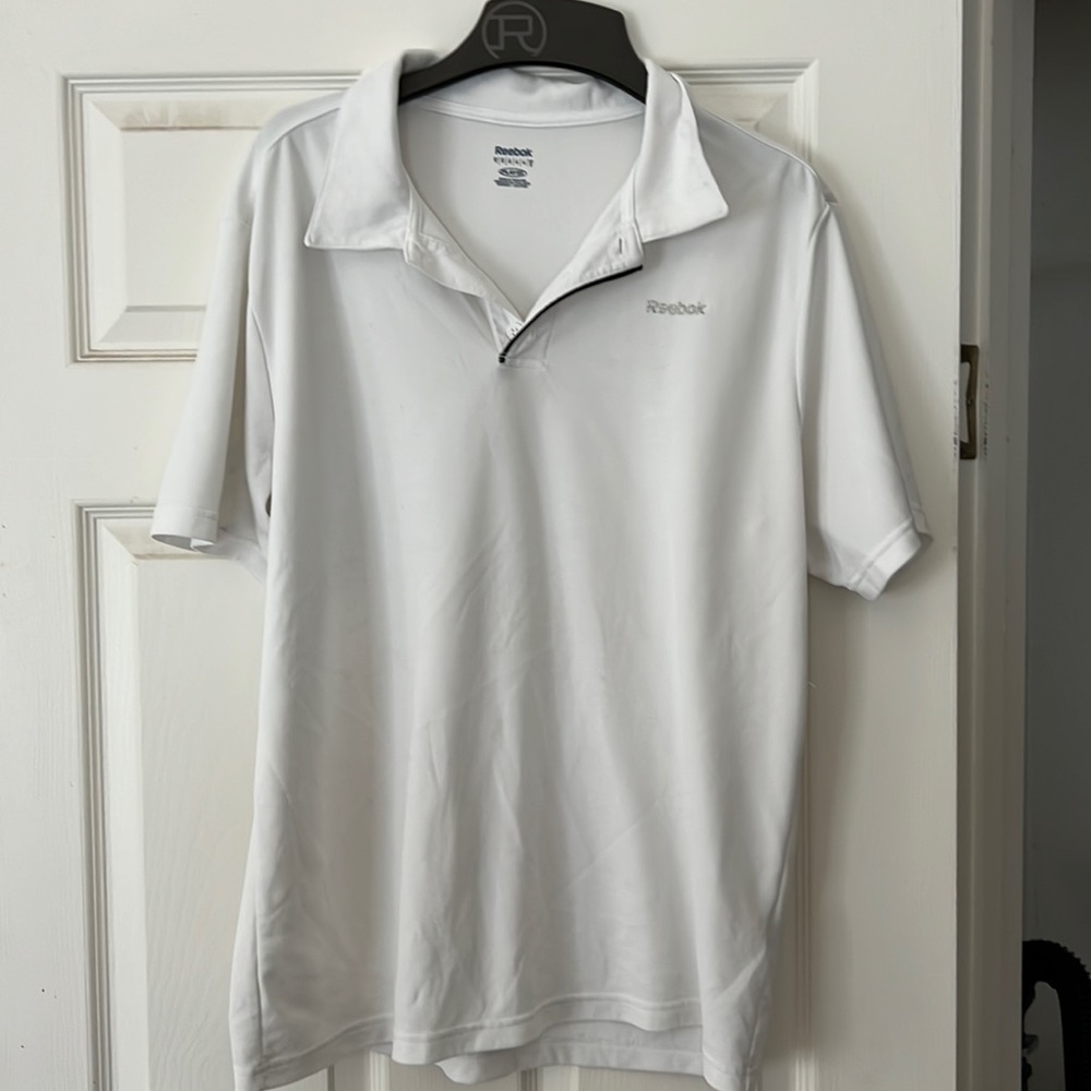 Mens medium White Reebok polo